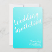 Elegant Aqua Blue Wedding Invitation Kaart (Achterkant)