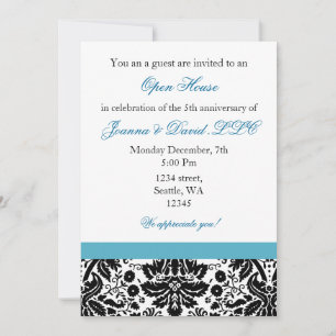 Elegant aqua Corporate party Invitation Kaart