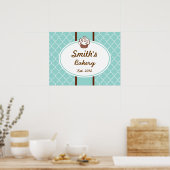Elegant Aqua Cupcake — Zakelijke gebarsten kunst — Poster (Keuken)