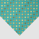 Elegant Aqua en Golden Polka Dot Tissue Paper Tissuepapier (Detail)