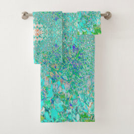 Elegant Aqua en Green Limelight Hydrangea Detail Bad Handdoek