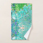 Elegant Aqua en Green Limelight Hydrangea Detail Bad Handdoek (Handdoek)