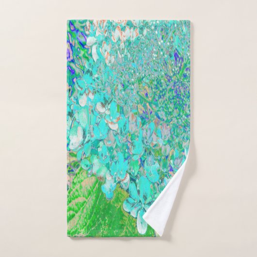 Elegant Aqua en Green Limelight Hydrangea Detail Bad Handdoek (Handdoek)