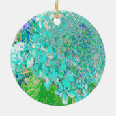 Elegant Aqua en Green Limelight Hydrangea Detail Keramisch Ornament (Achterkant)