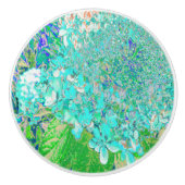 Elegant Aqua en Green Limelight Hydrangea Detail Keramische Knop (Voorkant)