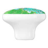 Elegant Aqua en Green Limelight Hydrangea Detail Keramische Knop (Zijkant)