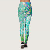 Elegant Aqua en Green Limelight Hydrangea Detail Leggings (Achterkant)