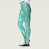 Elegant Aqua en Green Limelight Hydrangea Detail Leggings (Links)