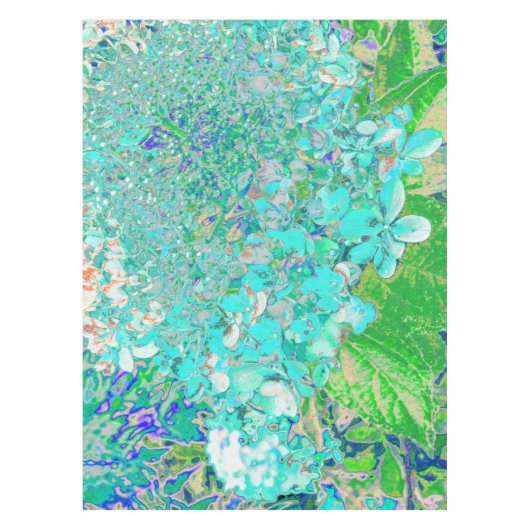 Elegant Aqua en Green Limelight Hydrangea Detail Tafelkleed (Voorkant)