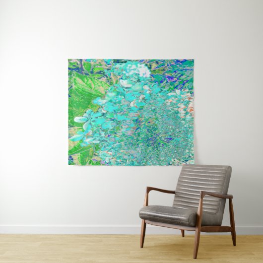 Elegant Aqua en Green Limelight Hydrangea Detail Wandkleed (In Situ (horizontaal))