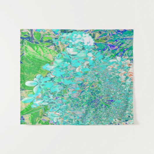 Elegant Aqua en Green Limelight Hydrangea Detail Wandkleed (Voorkant (horizontaal))