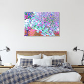Elegant Aqua en Paarse Limelight Hydrangea Detail Canvas Afdruk (Insitu (Slaapkamer))