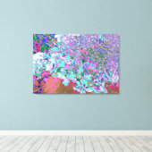 Elegant Aqua en Paarse Limelight Hydrangea Detail Canvas Afdruk (Insitu (Houten vloer))