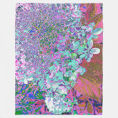 Elegant Aqua en Paarse Limelight Hydrangea Detail Fleece Deken (Voorkant)