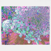 Elegant Aqua en Paarse Limelight Hydrangea Detail Fleece Deken (Voorkant (Horizontaal))