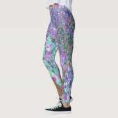 Elegant Aqua en Paarse Limelight Hydrangea Detail Leggings (Links)