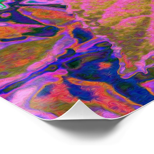 Elegant Aqua en Paarse Limelight Hydrangea Detail Perfect Poster (Hoek)