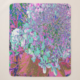 Elegant Aqua en Paarse Limelight Hydrangea Detail Sherpa Deken