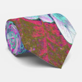 Elegant Aqua en Paarse Limelight Hydrangea Detail Stropdas (Opgerold)