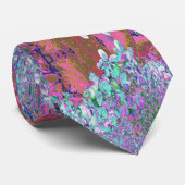 Elegant Aqua en Paarse Limelight Hydrangea Detail Stropdas (Opgerold)