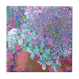 Elegant Aqua en Paarse Limelight Hydrangea Detail Tegeltje