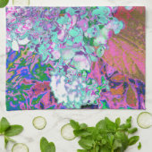 Elegant Aqua en Paarse Limelight Hydrangea Detail Theedoek (Gevouwen)