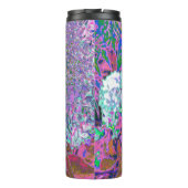 Elegant Aqua en Paarse Limelight Hydrangea Detail Thermosbeker (Achterkant)