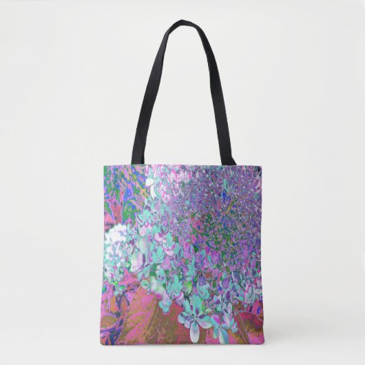 Elegant Aqua en Paarse Limelight Hydrangea Detail Tote Bag (Voorkant)