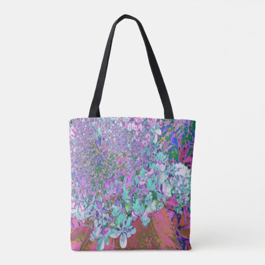 Elegant Aqua en Paarse Limelight Hydrangea Detail Tote Bag (Achterkant)