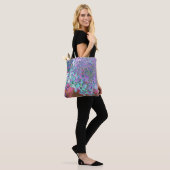 Elegant Aqua en Paarse Limelight Hydrangea Detail Tote Bag (Op model)