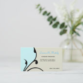 Elegant Aqua en Sand Visitekaartje (Staand voorkant)