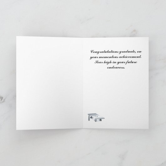 Elegant Aqua en Silver Afstuderen Kaart (Binnen)