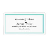 Elegant Aqua Flaced H Water Flacon Etiket (Voorkant)