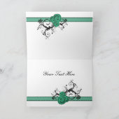 elegant aqua floral Business Hartelijk dank Bedankkaart (Binnen)