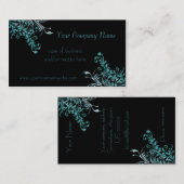 Elegant Aqua Floral Embellied Visitekaartje (Voorkant / Achterkant)