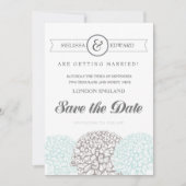 Elegant Aqua Floral Save the Date Digital Invite (Voorkant)