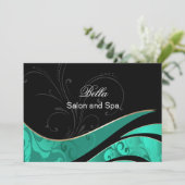 elegant aqua floure Business - Hartelijk dank voor Bedankkaart (Staand voorkant)