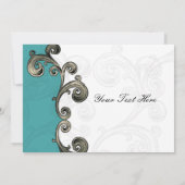 elegant aqua floure Business - Hartelijk dank voor Bedankkaart (Achterkant)