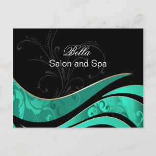 elegant aqua flourishbusiness Dankuwel Briefkaart