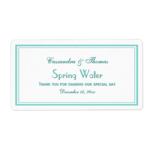 Elegant Aqua Framed 2H Waterfles Label