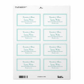Elegant Aqua Framed 2H Waterfles Label (Full Sheet)