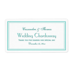 Elegant Aqua Framed 2H Wine Flacon Etiket