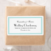 Elegant Aqua Framed H Wine Fles Label (Insitu)