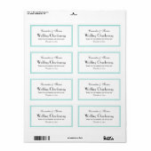 Elegant Aqua Framed H Wine Fles Label (Full Sheet)