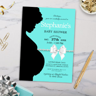 Elegant Aqua Glam Etnisch Tiffany Baby shower Kaart
