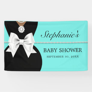 Elegant Aqua Glam Etnisch Tiffany Thema Baby showe Spandoek