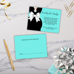 Elegant Aqua Glam Tiffany Boeken voor Baby shower Informatiekaartje