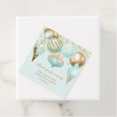 Elegant Aqua Gold Ornaments kerstfeest Bedankjes Labels (In situ)