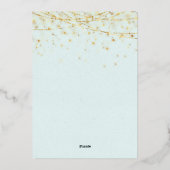 Elegant Aqua Gold Ornaments kerstfeest Folie Uitnodiging (Achterkant)