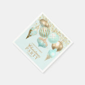 Elegant Aqua Gold Ornaments kerstfeest Servet (Hoek)